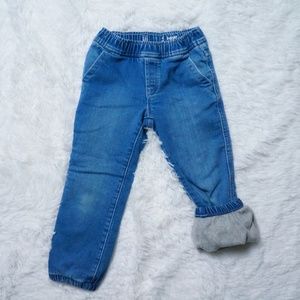 Toddler Lined Denim Joggers with Washwell size 4T